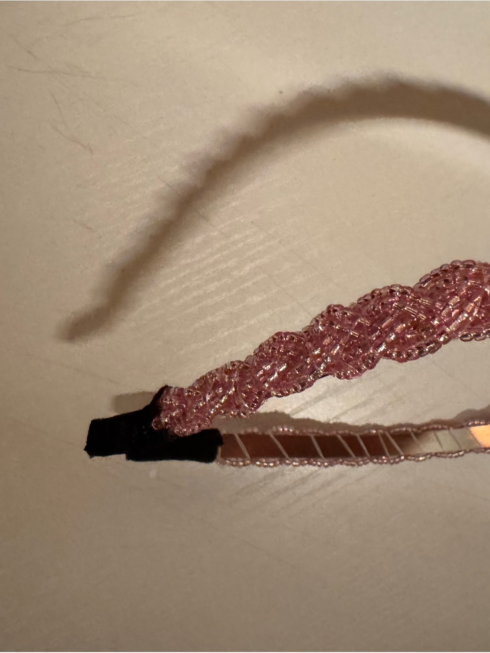 Pink Braided Beaded Women's Headband